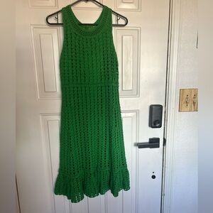 INC International Concepts Green Crochet Midi Dress